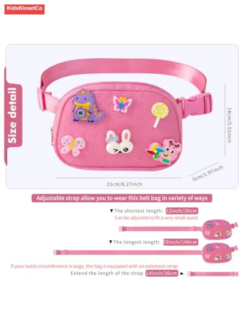 DIY Waist Fanny Pack with 12 Cute Accessories, Crossbody Bag for Girls, Dance
